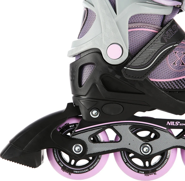 Łyżworolki Nils Extreme NA11008 Szaro-Fioletowe roz. L (39-42) (5907695523676) - obraz 4