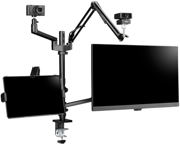 Настільне кріплення для монітора Hama Monitor Holder for Streaming Setup, 4 Arms, Height-adjustable, Swivel (4007249046635) - зображення 9