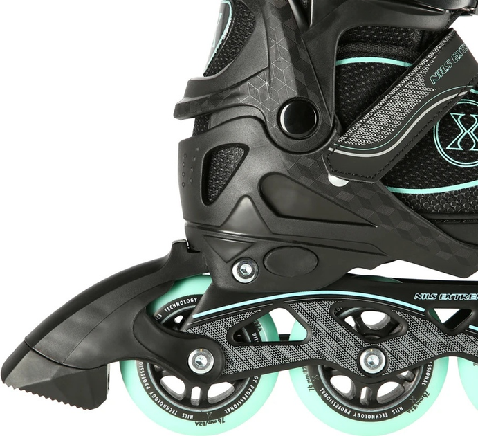 Łyżworolki Nils Extreme NA11008 Czarno-Miętowe roz. M (35-38) (5907695599596) - obraz 5