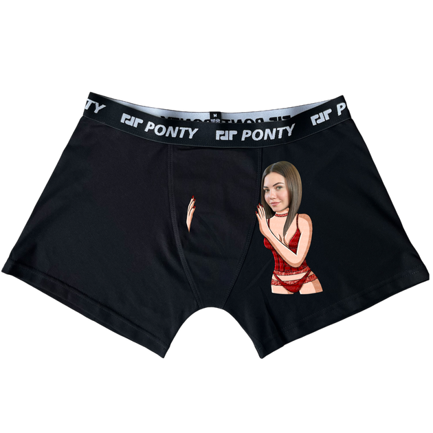 Чоловічі труси Ponty Shop з вашим фото "Сексі" M Чорні - Фото 1 Чоловічі труси Ponty Shop з вашим фото "Сексі" M Чорні - изображение 1