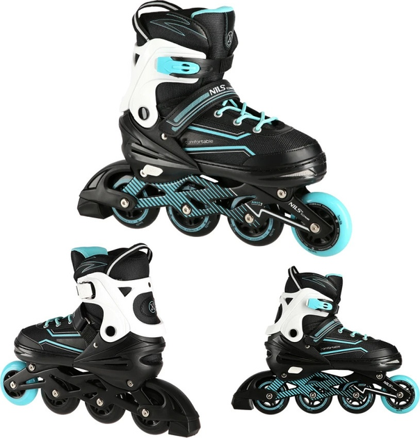 Łyżworolki Nils Extreme NA1169A Turkusowe roz. M (35-38) (5907695538120) - obraz 4
