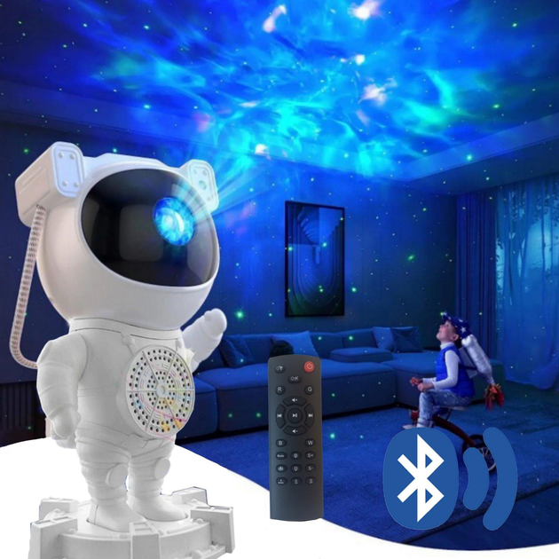 Ночник проектор космонавт Astronaut астронавт с подсветкой, Bluetooth колонка и пульт ДУ - изображение 4