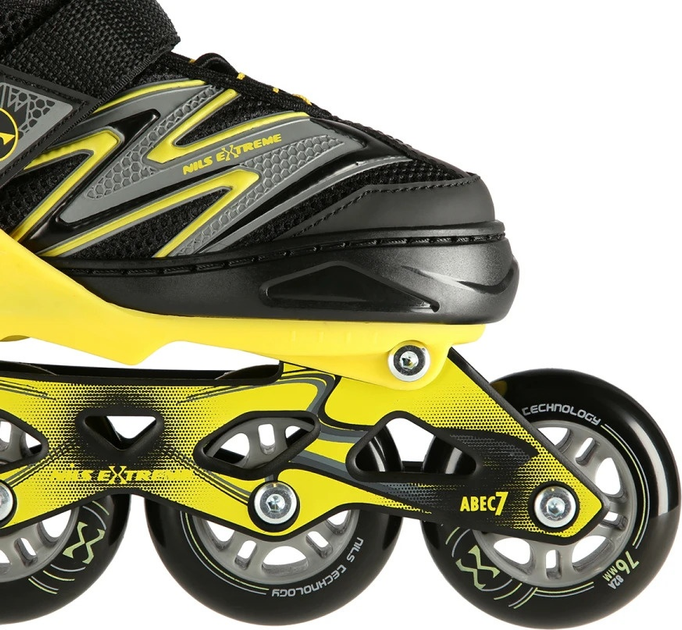 Łyżworolki Nils Extreme NA11010 Czarno-Żółte roz. S (31-34) (5907695599558) - obraz 6