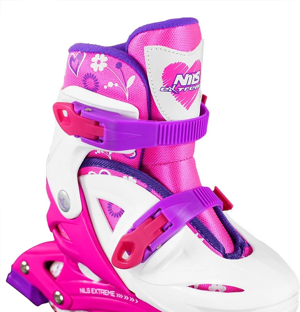 Łyżworolki Nils Extreme NJ/NA0321 Biało-Różowe roz. M (31-35) (5907695515565) - obraz 7