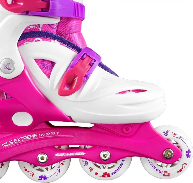 Łyżworolki Nils Extreme NJ/NA0321 Biało-Różowe roz. M (31-35) (5907695515565) - obraz 8