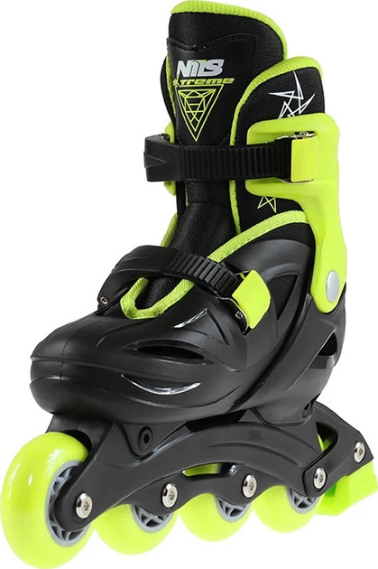 Łyżworolki Nils Extreme NJ/NA0321 Czarno-Limonkowe roz. M (31-35) (5907695515534) - obraz 4