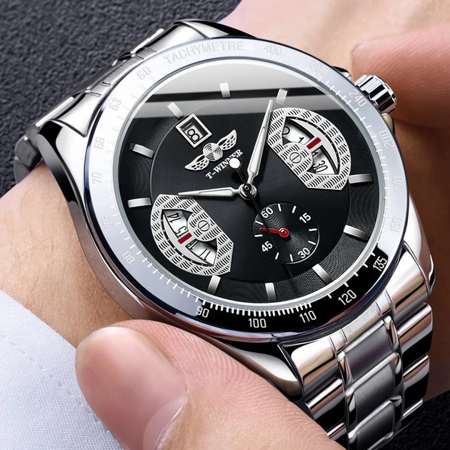 Наручний годинник Winner 8267 Silver-Black універсальний - Фото 2 Наручний годинник Winner 8267 Silver-Black універсальний - зображення 2