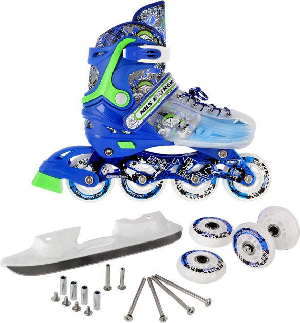 Łyżworolki Nils Extreme 4 w 1 NH18122 Niebieskie roz. S (29-33) (5907695535266) - obraz 11