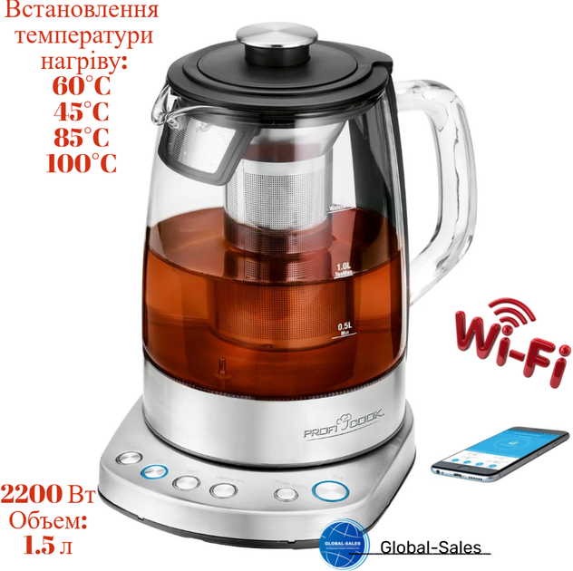 Электрочайник PROFICOOK PC-WKS 1167 - Фото 1 Электрочайник PROFICOOK PC-WKS 1167 - изображение 1