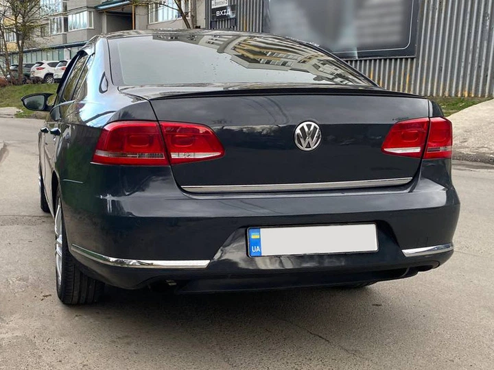 Спойлер LIP (Sunplex, черный, для EU) (115,8см*6,3см) для Volkswagen Passat B7 2012-2015 гг - изображение 5