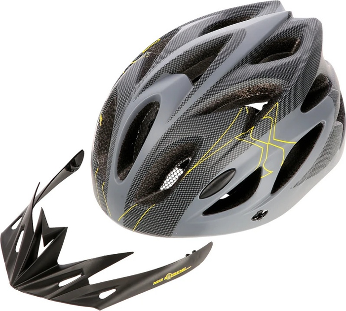 Шолом Nils Extreme MTW291 L 55 - 61 см Сіро-чорний (5907695503623) - зображення 7
