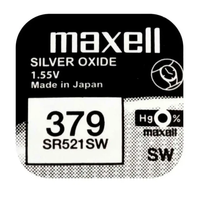 Батарейка в годинник MAXELL SR521SW 379 NEW EUROPE 1BL - Фото 1 Батарейка в годинник MAXELL SR521SW 379 NEW EUROPE 1BL - зображення 1