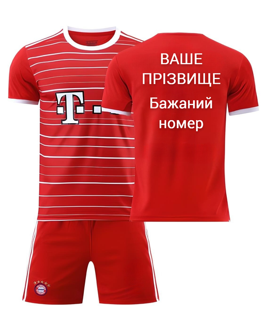 Форма футбольная детская с индивидуальным нанесением Bavaria Munich (Бавария Мюнхен), сезон 24/25, 28 размер, рост 150-155 см, красная с белым - Фото 1 Форма футбольная детская с индивидуальным нанесением Bavaria Munich (Бавария Мюнхен), сезон 24/25, 28 размер, рост 150-155 см, красная с белым - изображение 1