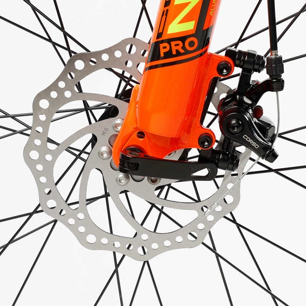 Велосипед Спортивный 26 дюймов Corso Next NX-700 оборудование Shimano алюминиевая рама 13 дюймов 21 скорость. Black and Orange (168554) - изображение 6