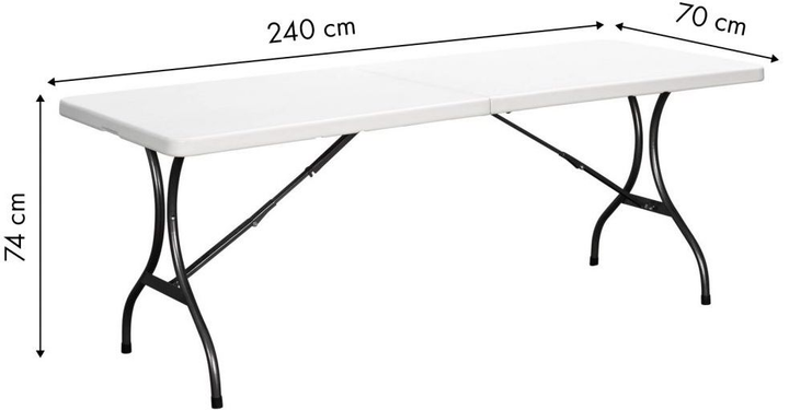 Stół cateringowy bankietowy ogrodowy składany ModernHome by Multistore 240x70 cm (5903089061557) - obraz 3