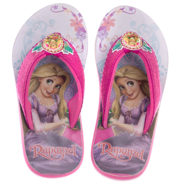 Детские вьетнамки для девочки Рапунцель Kito Tangled 4604-1 размер 32 White-Pink - изображение 2