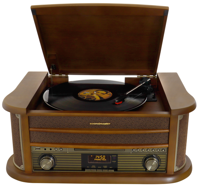 Музичний центр Вініловий програвач Soundmaster NR565DAB Nostalgic Stereo DAB+/MP3/FM/CD/Bluet - зображення 6