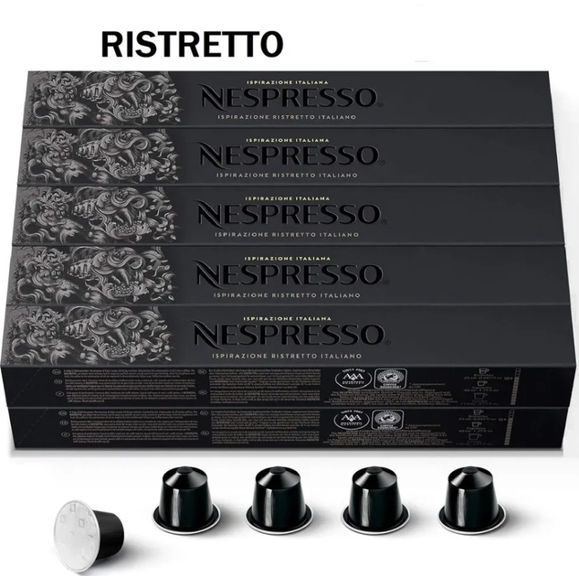 Кава в капсулах Nespresso Ristretto (тубус 10 капсул) - Фото 1 Кава в капсулах Nespresso Ristretto (тубус 10 капсул) - изображение 1