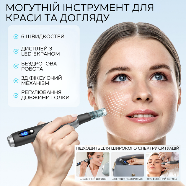 Беспроводной Автономный Дермапен Dr. Pen M7s Электрический Мезороллер Для Фракционной и Микроигольчатой Мезотерапии Лица и Тела Чёрный - изображение 8