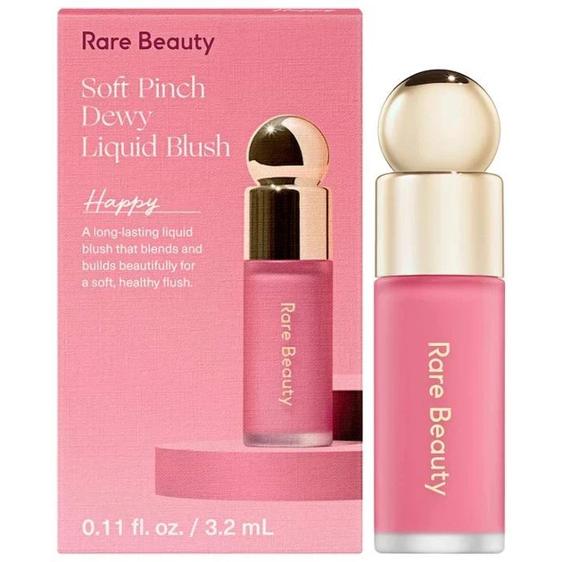 Жидкие румяна Rare Beauty MINI Soft Pinch Dewy Liquid Blush - Happy (3.2 ml) - изображение 2