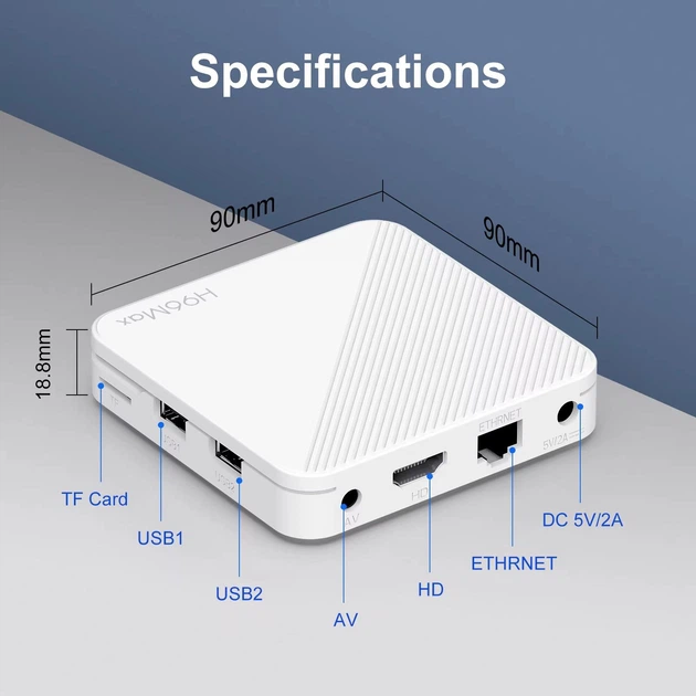 Смарт ТВ приставка H96 Max H313 2/16 Гб Android TV 14 Smart Box Allwinner H313 + промокоды на телевидиние (H96 Max H313 2/16 White) - изображение 9