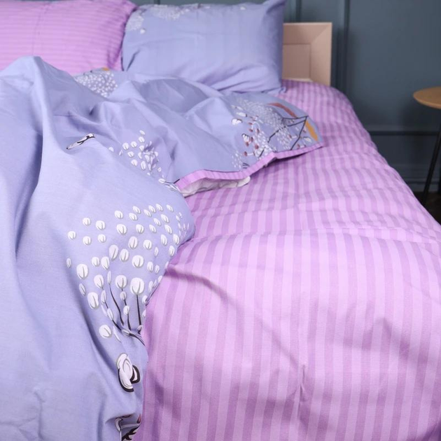 Комплект постільної білизни MirSon Полуторний 143х210 см Бязь 17-0760 Violet blossoms (2200010936629) - зображення 3