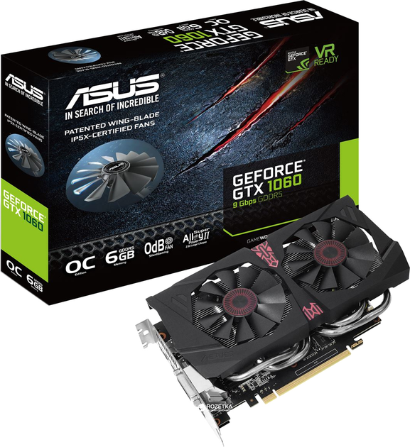 Відеокарта Asus PCI-Ex GeForce GTX 1060 OC 6GB GDDR5 (192bit