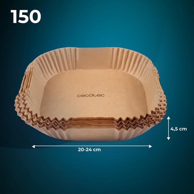 Zestaw papierowych foremek do frytkownicy Cecotec Cecofry 20-24x4.5 cm 150 szt (8435484032919) - obraz 4