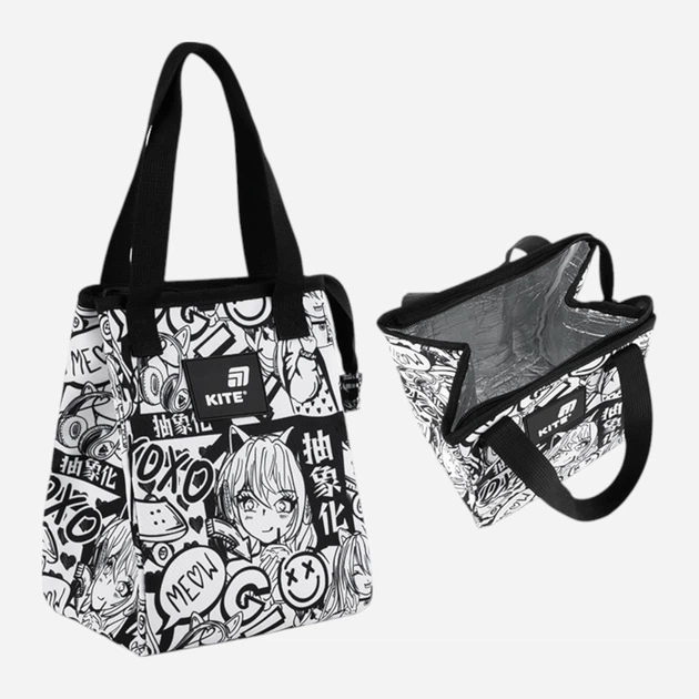 Сумка для ланчу Kite K25-2707-5 Чорна з білим (4063276190819) - зображення 3