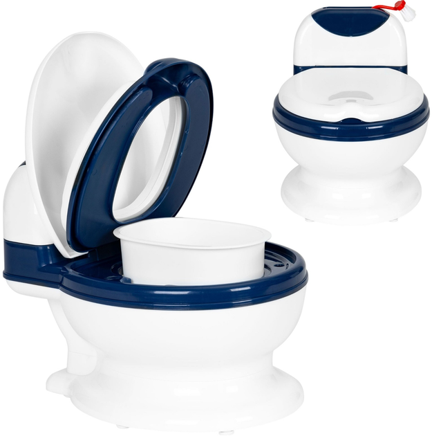 Дитячий горщик EcoToys зі щіткою синьо-білий (HA-P05 BLUE) - зображення 7