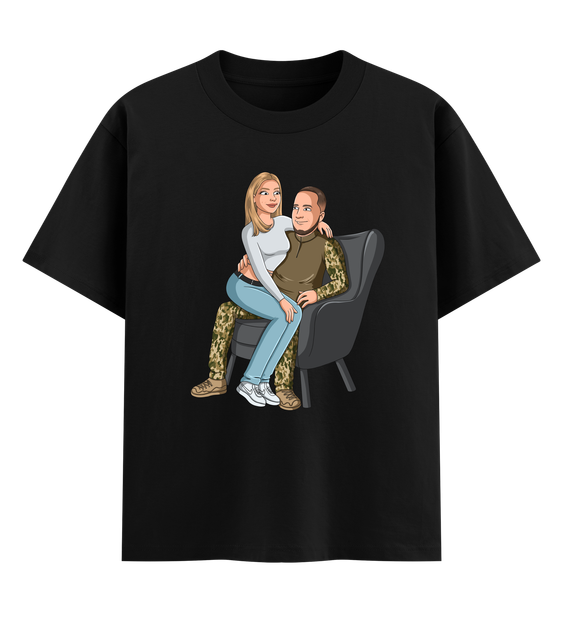 Футболка оверсайз Ponty Shop з вашим фото «Кохання» ХЛ Чорна - Фото 1 Футболка оверсайз Ponty Shop з вашим фото «Кохання» ХЛ Чорна - зображення 1