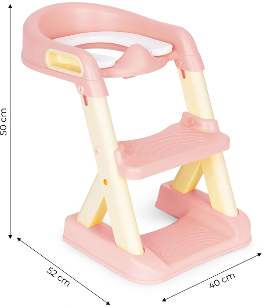 Nakładka na toaletę ze schodkami EcoToys różowa (HA-P23S PINK) - obraz 7