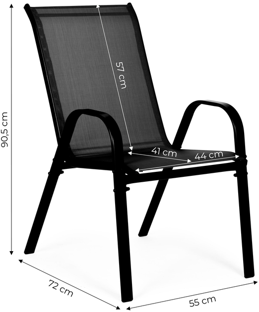 Zestaw krzeseł ogrodowych ModernHome by Multistore SC-092KD Black 2 szt (5905817001064) - obraz 8