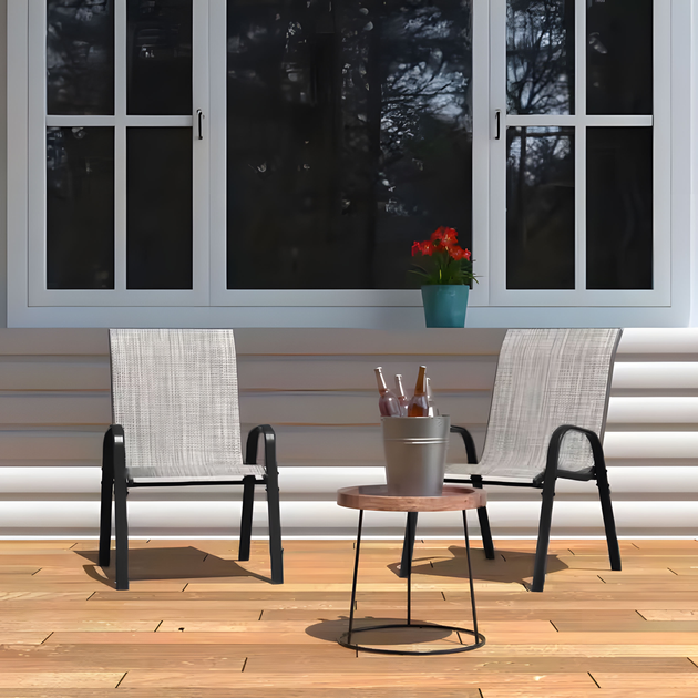 Zestaw krzeseł ogrodowych ModernHome by Multistore SC-092KD Light Grey 2 szt (5905817001088) - obraz 8