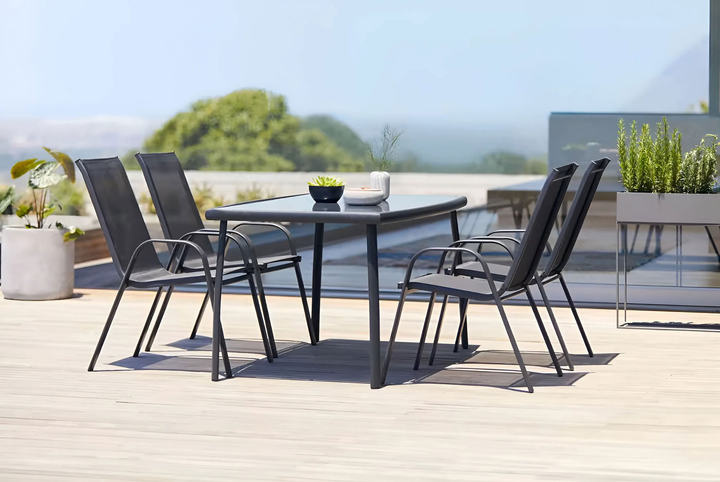 Набір садових стільців ModernHome by Multistore SC-092KD Black 4 шт (5905817004904) - зображення 10