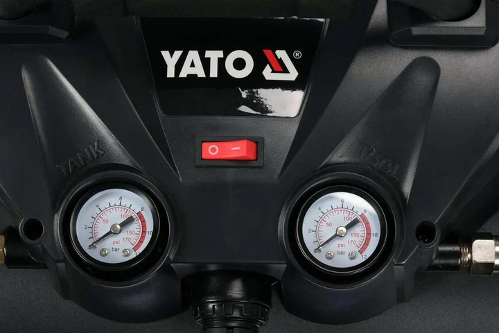 Akumulatorowy kompresor YATO 36 V (2x 18 V) 800 W do 8 Bar 98 l/min zbiornik 6 l bez akumulatora (YT-23242)   - obraz 4
