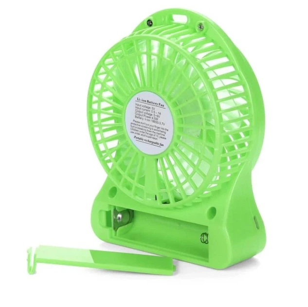 Вентилятор портативный настольный мини на аккумуляторе + USB Mini Fan 14х10х4 см Зеленый - изображение 3