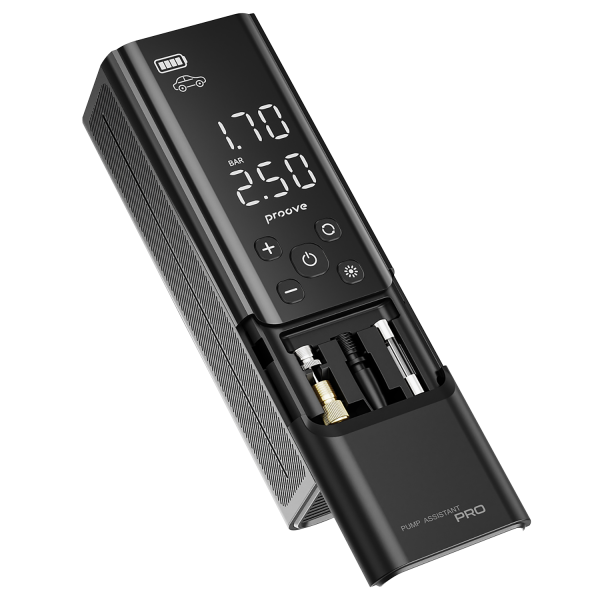 Автомобільний насос з акумулятором Proove Pump Assistant Pro 120W 7500mAh/27.75Wh DC-кабель 3m Автокомпресор портативний Black - зображення 5