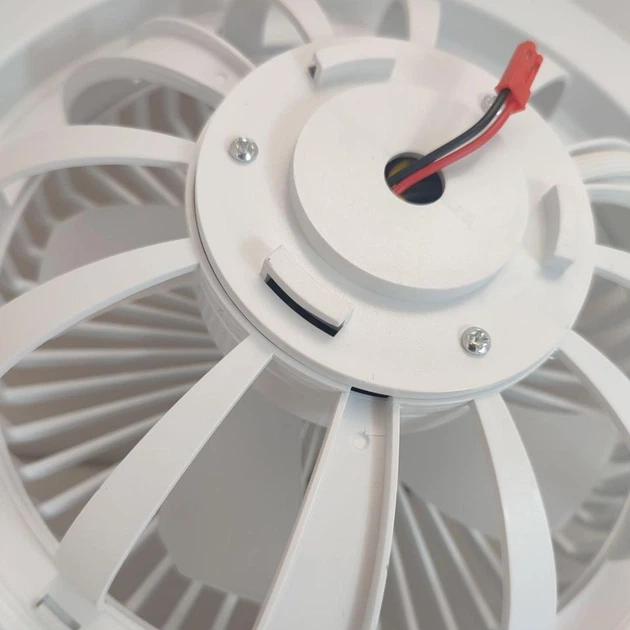 LED люстра вентилятор в патрон E27 30W з поворотним шарніром Білий (127-14-16453) - зображення 4