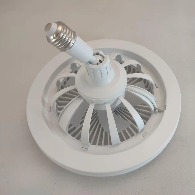 LED люстра вентилятор в патрон E27 30W з поворотним шарніром Білий (127-14-16453) - зображення 5