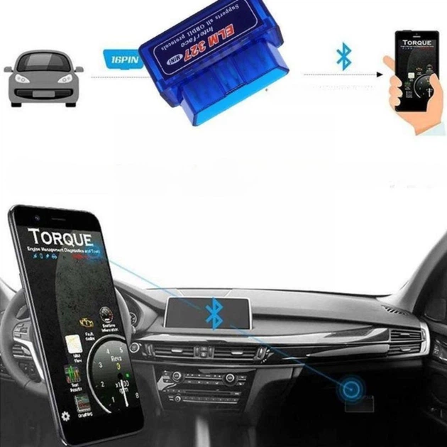 Сканер для диагностики авто и двигателя / сброса ошибок OBD2 ELM327 Bluetooth Fehler автомобильный диагностический автосканер, синий (104028859) - изображение 3