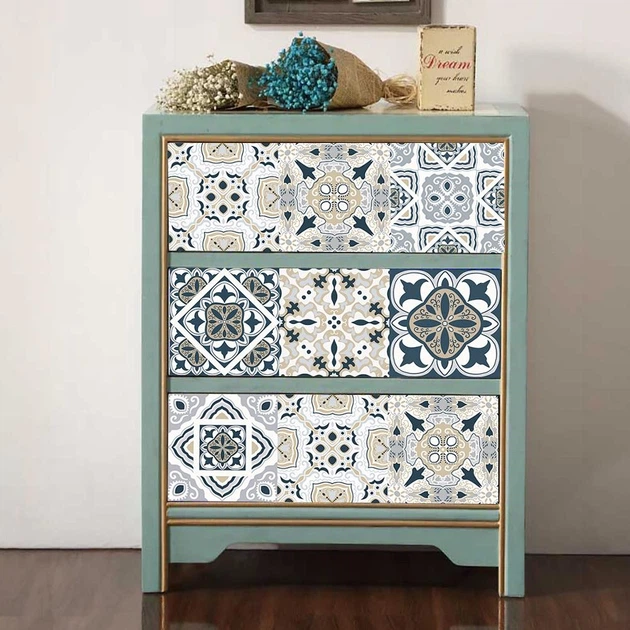 Самоклеящаяся ПВХ плитка Patchwork 20x20 см, 10 шт, водостойкие панели для стен и пола (0,4 м²) узор № 16 - Фото 5 Самоклеящаяся ПВХ плитка Patchwork 20x20 см, 10 шт, водостойкие панели для стен и пола (0,4 м²) узор № 16 - изображение 5