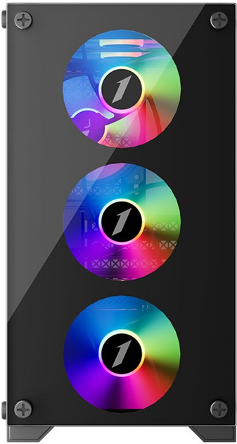 Корпус 1stPlayer X2-M-BK-4F1 Black - зображення 2