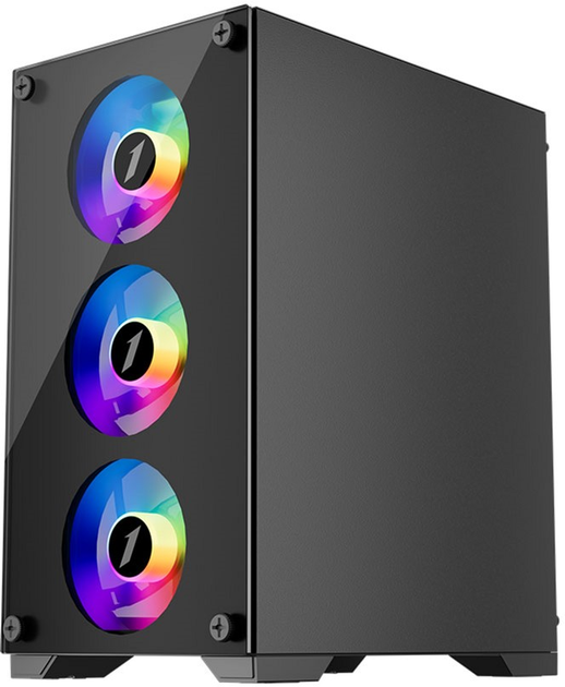 Корпус 1stPlayer X2-M-BK-4F1 Black - зображення 4