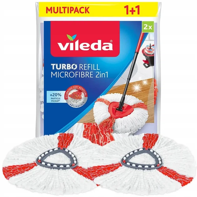 Насадка для швабри Vileda Turbo 2 шт. - Фото 1 Насадка для швабри Vileda Turbo 2 шт. - зображення 1