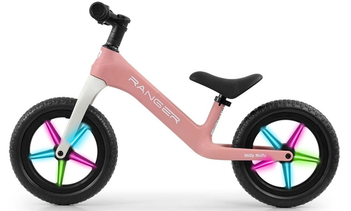 Rowerek biegowy Milly Mally Ranger Flash LED Pink 12" (5901761129380) - obraz 4