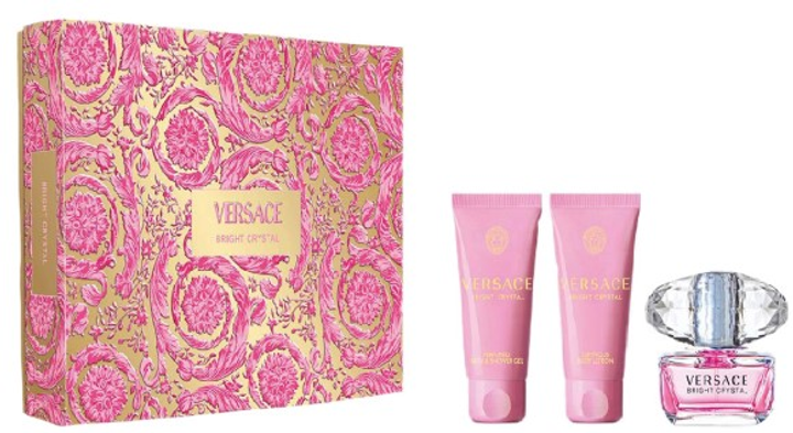Набір для жінок Versace Bright Crystal туалетна вода 50 мл + крем для тіла 50 мл + гель для душу 50 мл (8011003893218) - зображення 3