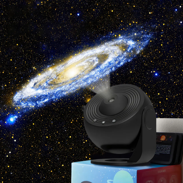 Ночник проектор звездного неба галактика Galaxy 19 сменных картриджей, домашний планетарий черный - Фото 4 Ночник проектор звездного неба галактика Galaxy 19 сменных картриджей, домашний планетарий черный - изображение 4