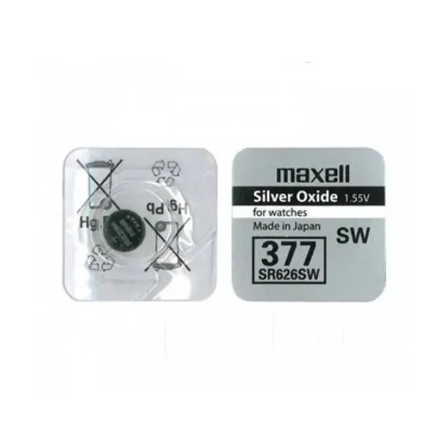 Батарейка в годинник MAXELL SR626SW-G4 377 NEW EUROPE 1BL - Фото 2 Батарейка в годинник MAXELL SR626SW-G4 377 NEW EUROPE 1BL - изображение 2