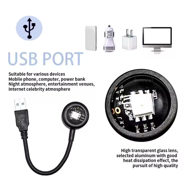 Проекционный светильник USB Rainbow Lamp LED 18,5 см - Фото 4 Проекционный светильник USB Rainbow Lamp LED 18,5 см - изображение 4